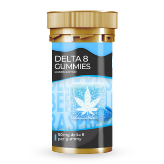 Delta 8 50mg Gummies Blue Razzberry | Hemp & Tea Company - Charlotte, NC