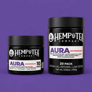 Aura Gummies 15mg Full Spectrum CBD + 200mg Horny Goat Weed + 100mg Maca Root + 10mg Ashwagandha + 300mg Mushroom Blend