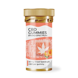 Broad Spectrum CBD Gummies 50mg Peach | Hemp & Tea Company - Charlotte, NC