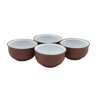 Clay Teacup with Porcelain Interior