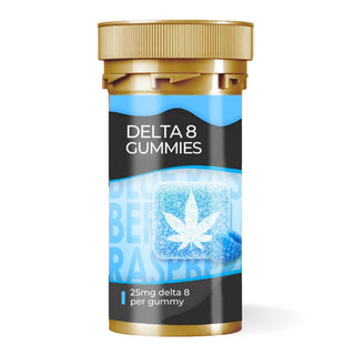 Delta 8 25mg Gummies Blue Razzberry | Hemp & Tea Company - Charlotte, NC