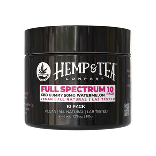 Full Spectrum CBD Gummy 50mg Watermelon Gummies product image from Hemp & Tea Company