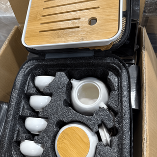 Travel Set with Tray White Case Teaware product image from Hemp & Tea Company