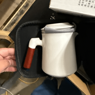 White Mug Wood Handle Teaware product image from Hemp & Tea Company