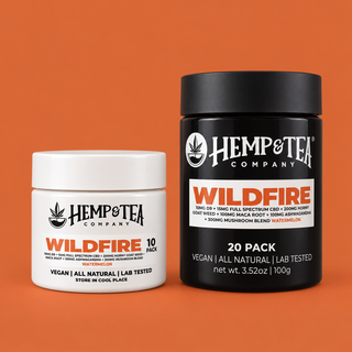 Wildfire Gummies 10mg D9 + 15mg Full Spectrum CBD + 200mg Horny Goat Weed + 100mg Maca Root + 10mg Ashwagandha + 300mg Mushroom Blend
