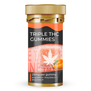 Vegan Triple THC Gummies Tangerine - D8/D9/D10